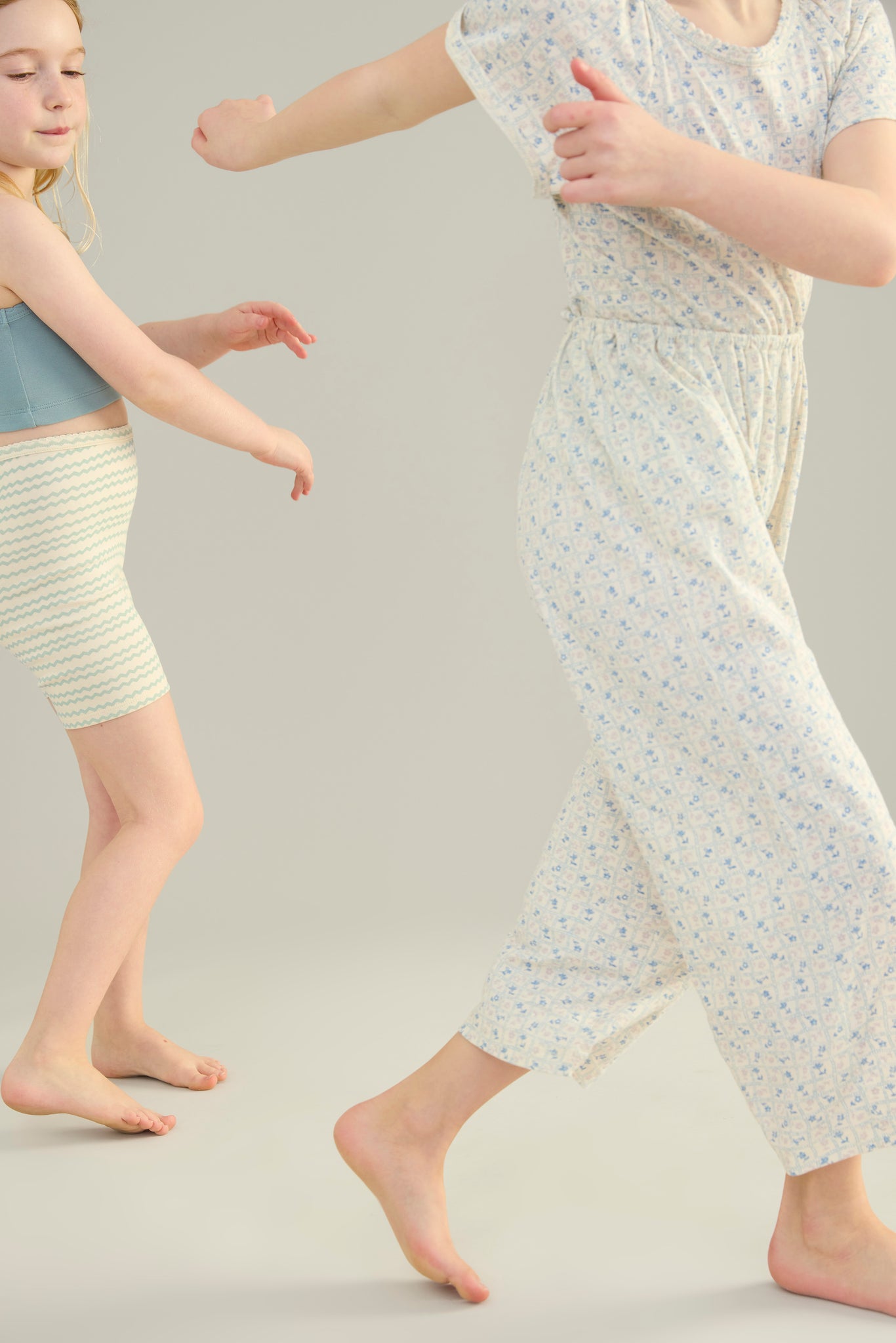 Flower Press Print, Azul