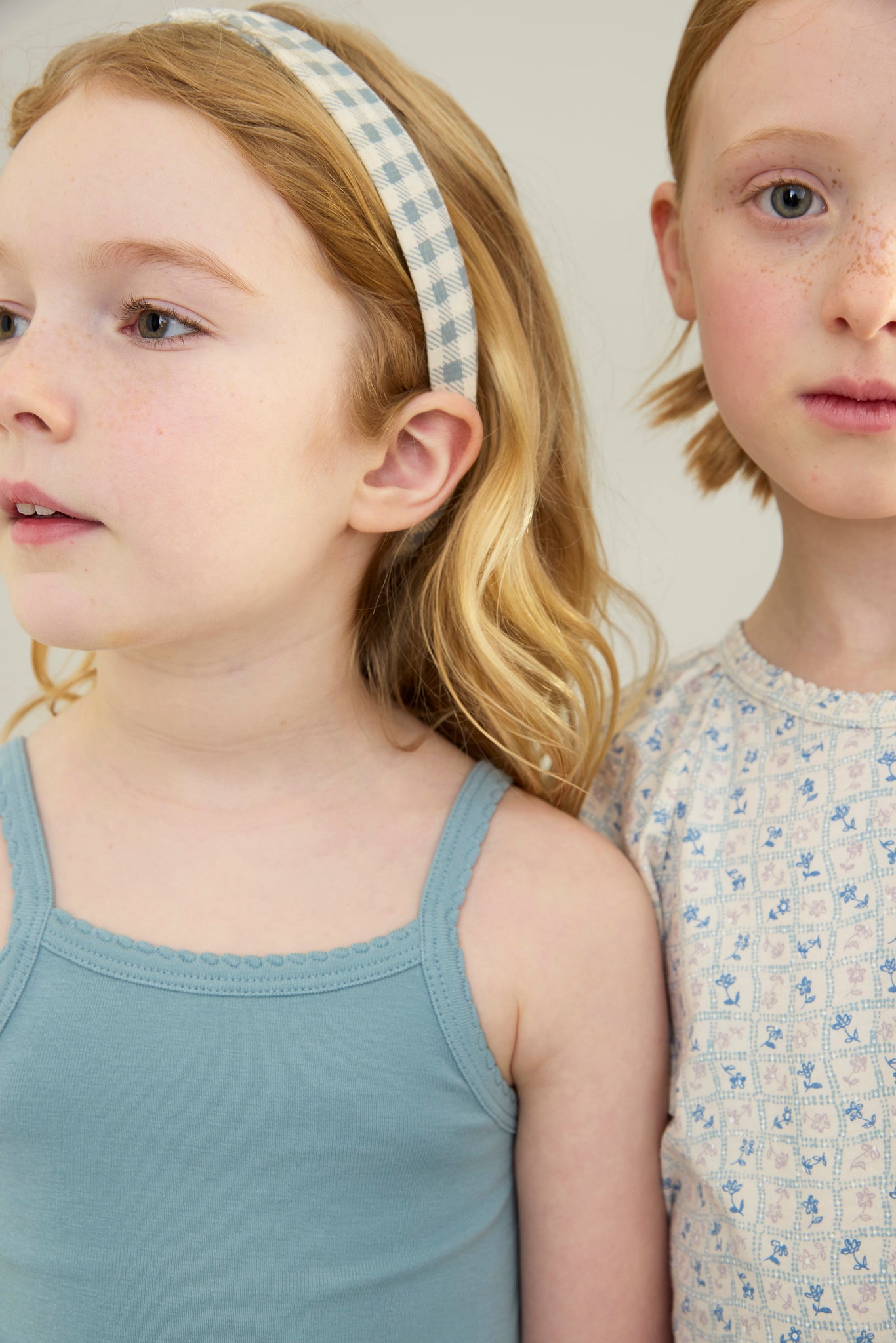 Chicweed Print, Azul / Gingham Print, Azul