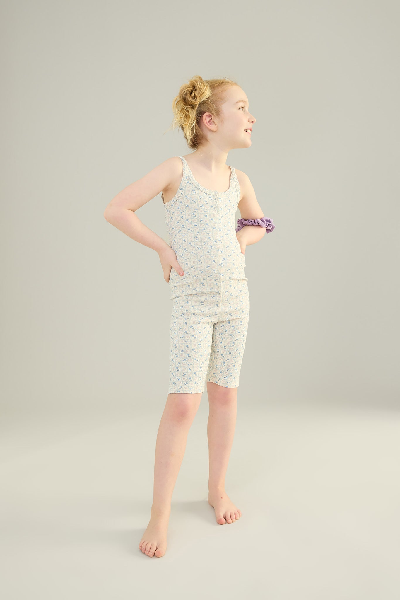 Flower Press Print, Azul