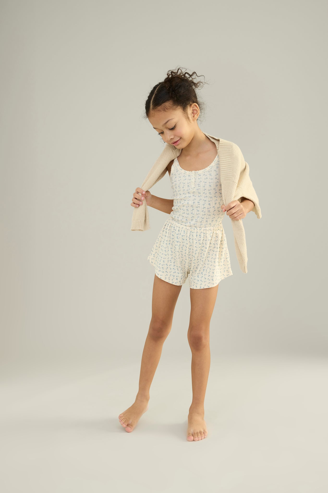 Chicweed Print Pointelle, Azul