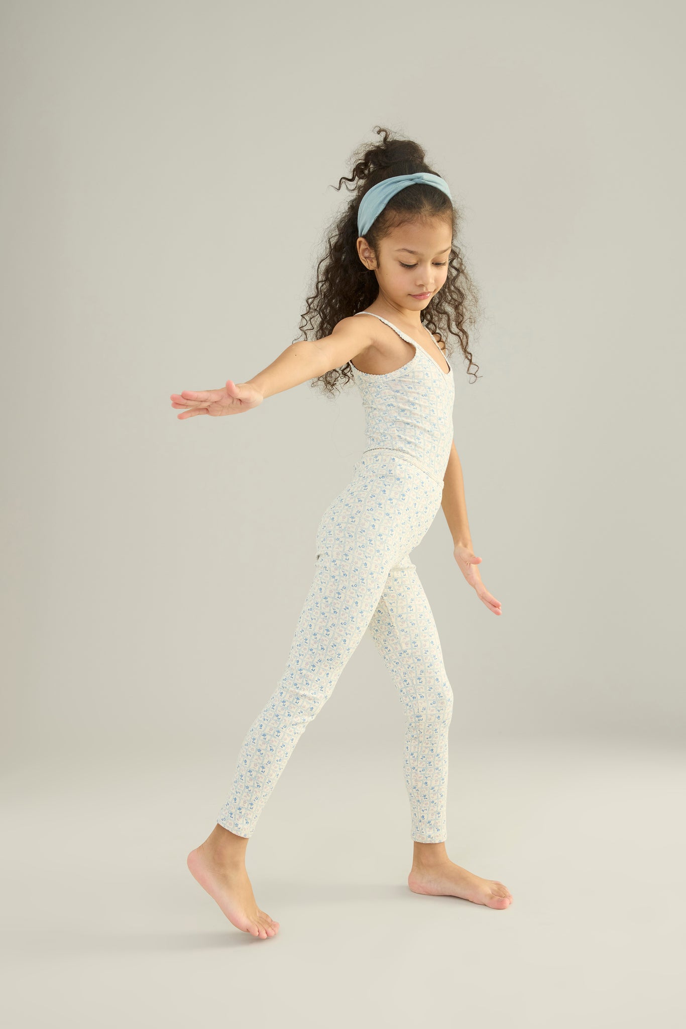 Flower Press Print, Azul