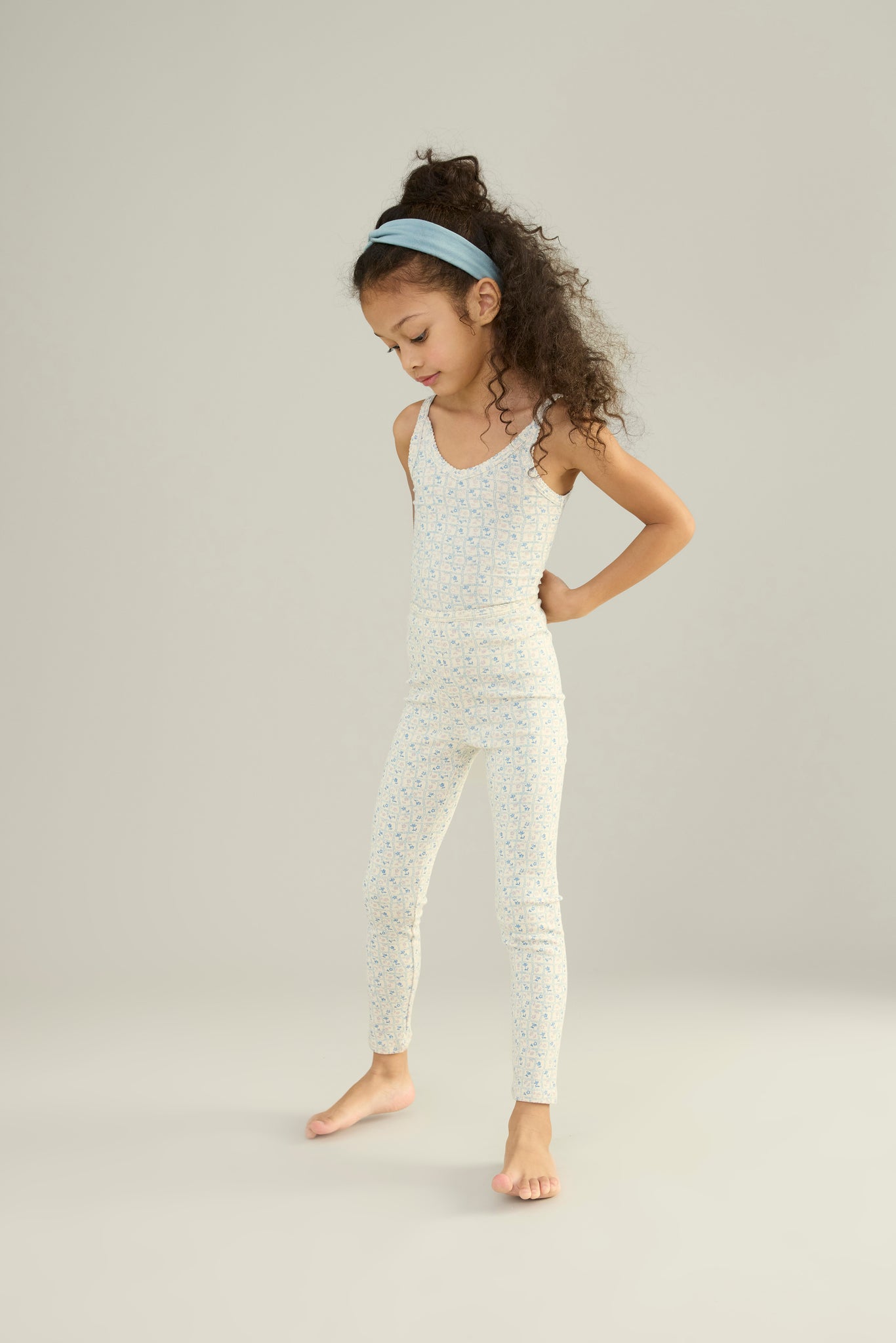 Flower Press Print, Azul