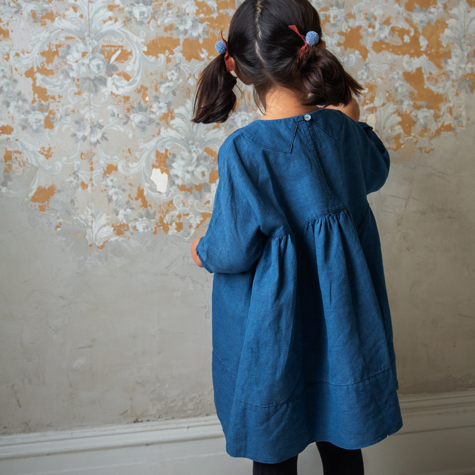 色移り有り soor ploom☆Lucille Dress, Indigo☆3y - crumiller.com